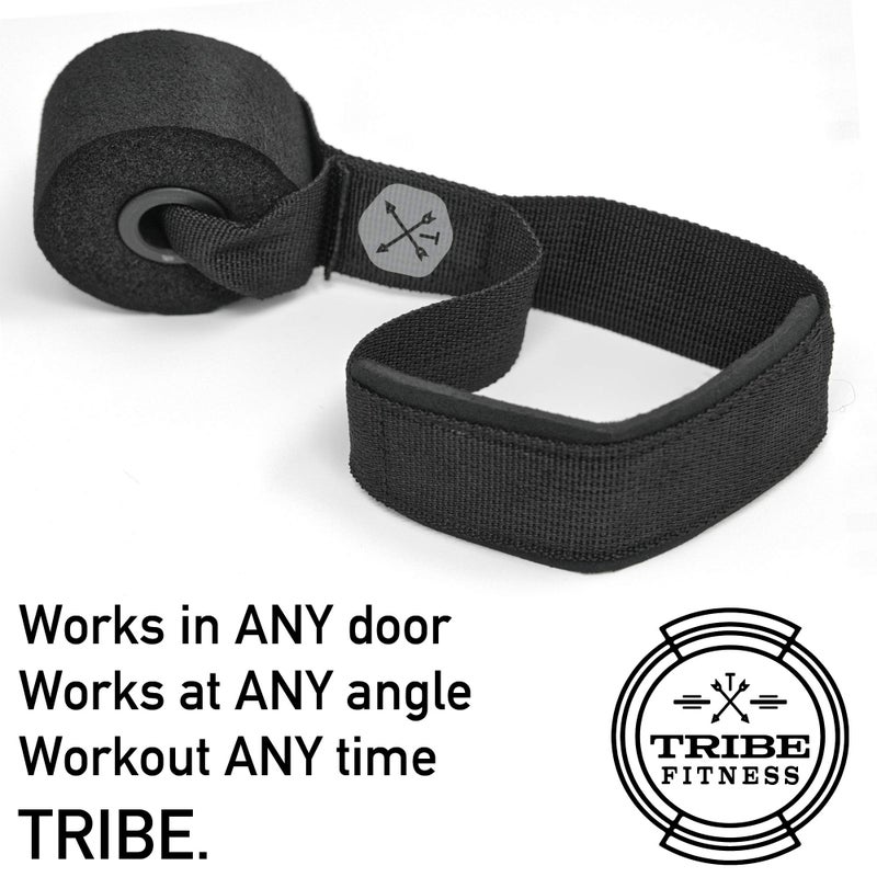 TRIBE Resistance Bands Accessories Equipment System for Home Gym, Exercise, Workout, Tube Bands & Cable Machines. Premium Ankle Straps, Door Anchor & Cushioned Handles. Heavy Duty Handle & Attachments - Image 2